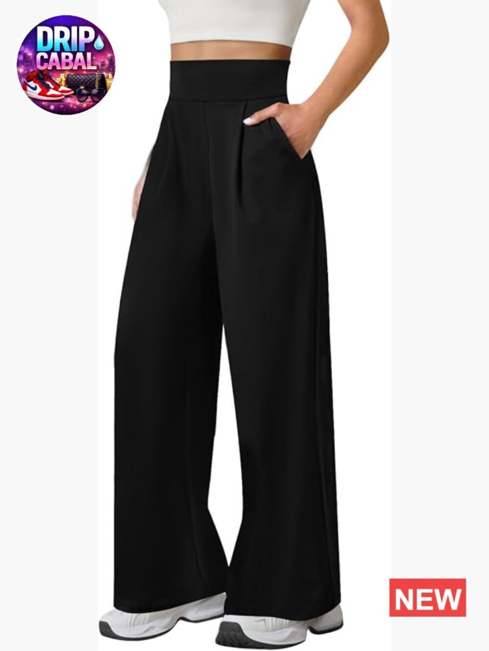 Polyester Blend Wide Leg Yoga Pants High Waist Stretch Workout Lounge Trousers